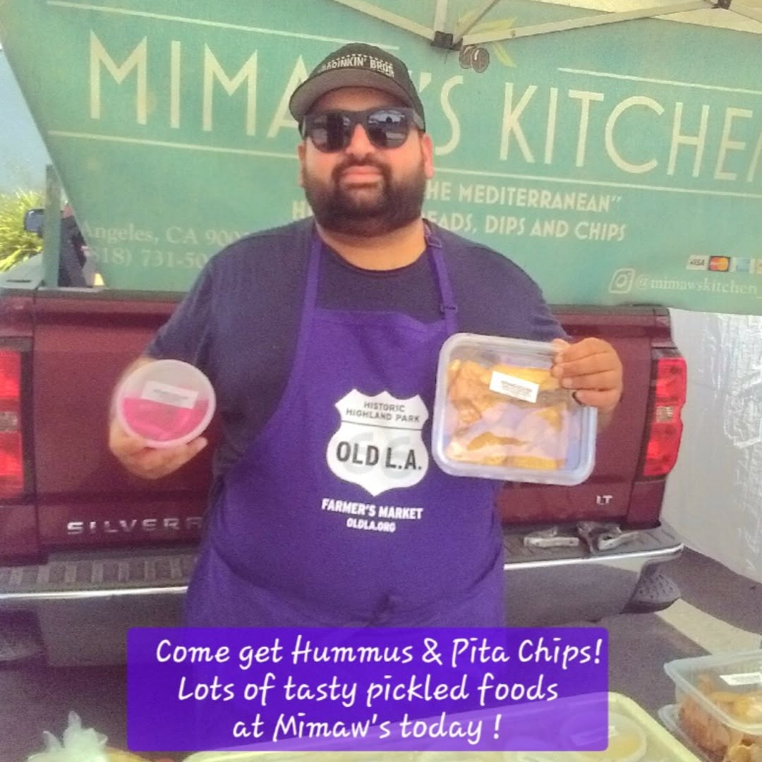 Mimaw's Kitchen — hummus, pita chips & pickled foods at the Highland Park Farmers Market